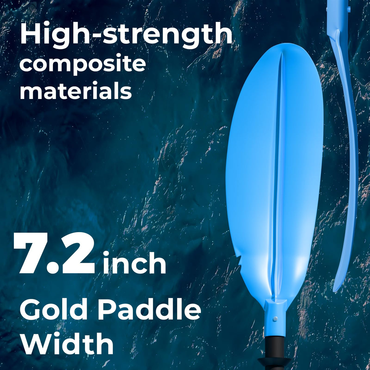 Adjustable Lightweight Floating Kayak Paddle with Safety Rope Y929