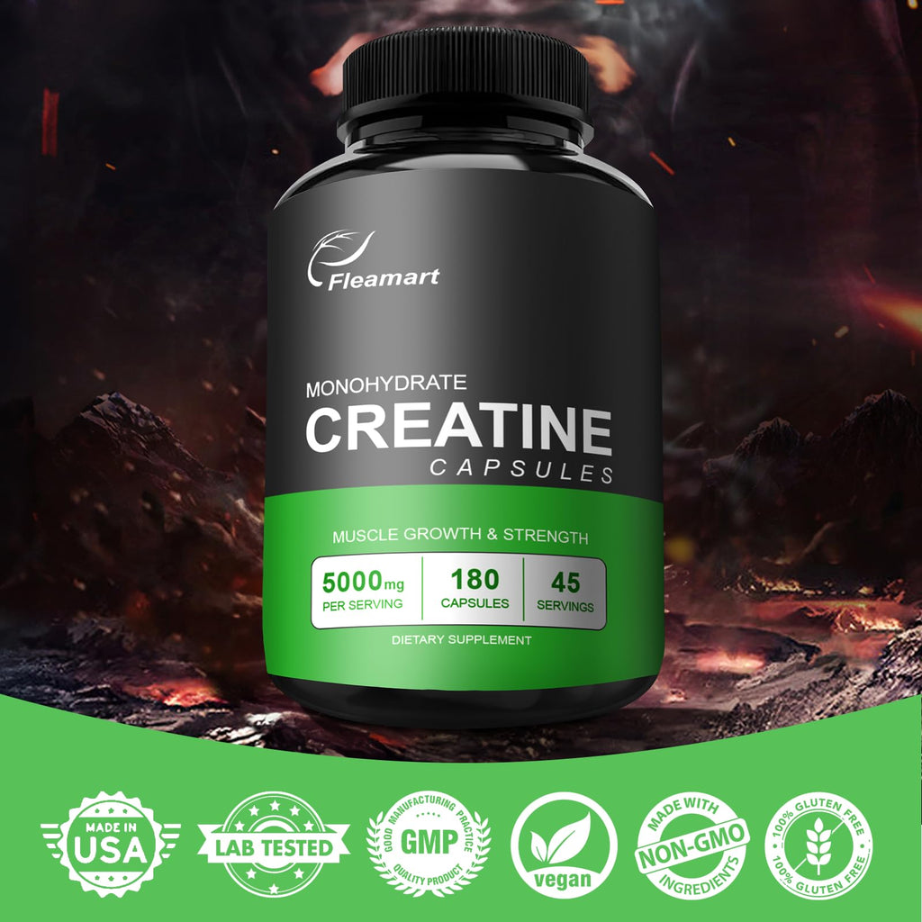 Micronized Creatine Monohydrate 5000mg 180 Capsules A5758
