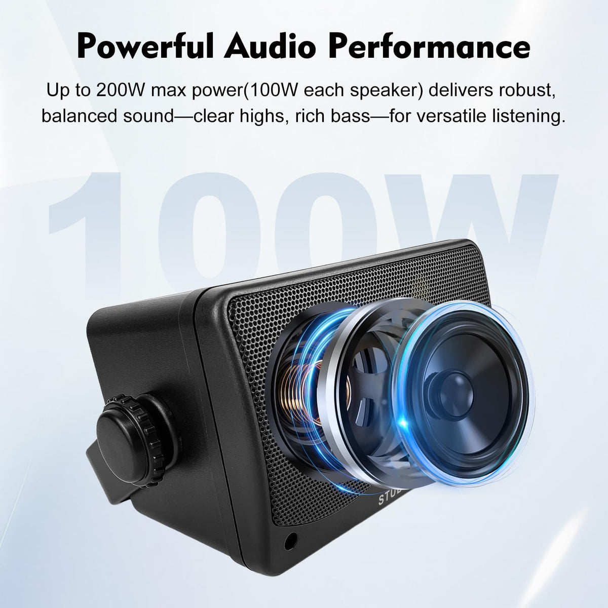 3.5 Inch Indoor Outdoor Wall Mounted Bluetooth Speakers, 200W 3-Way Waterproof, Black, 2 Pack X8881