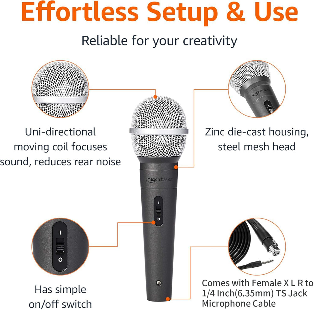Dynamic Vocal Microphone with Cable, Cardioid L245