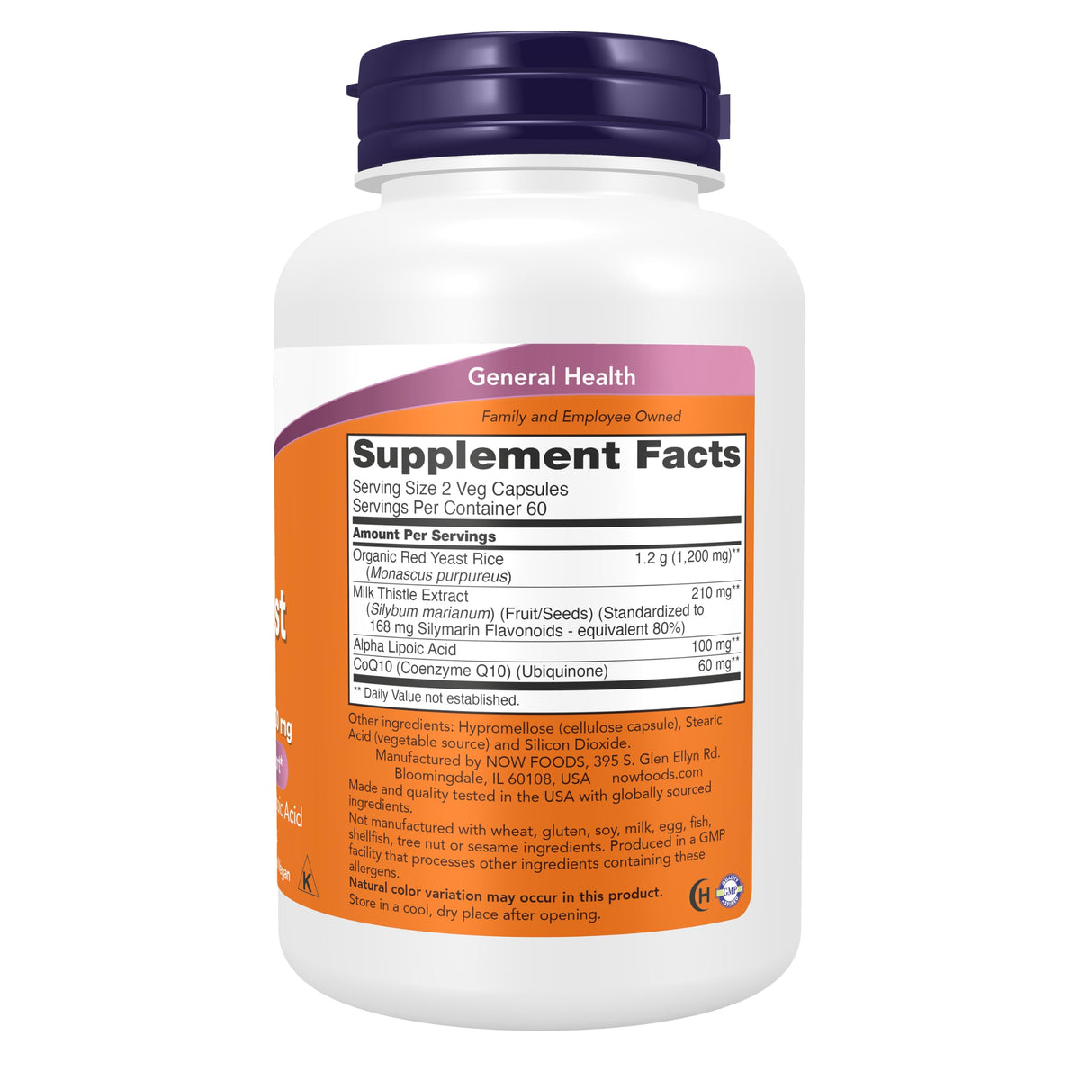 Red Yeast Rice with CoQ10, Milk Thistle, ALA, 120 Veg Caps Z90509