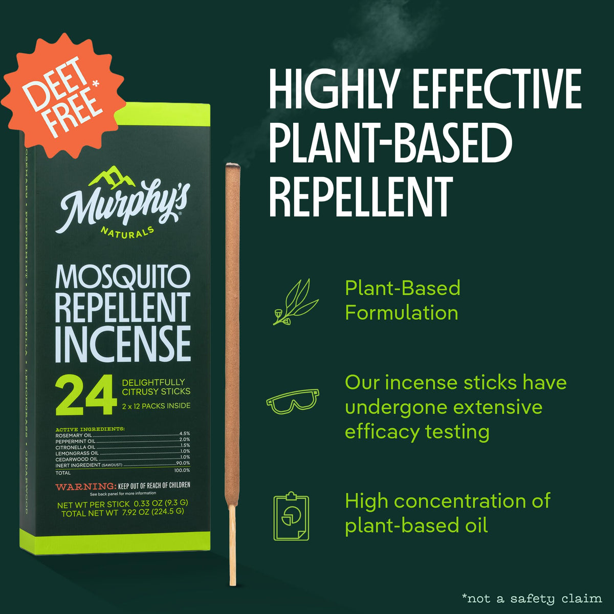 Citronella Mosquito Repellent Incense Sticks, 24 Count Y353