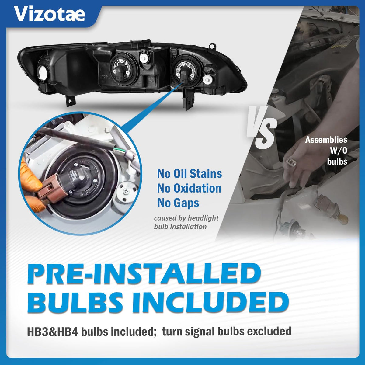 Headlights with High/Low Beam Bulbs F594