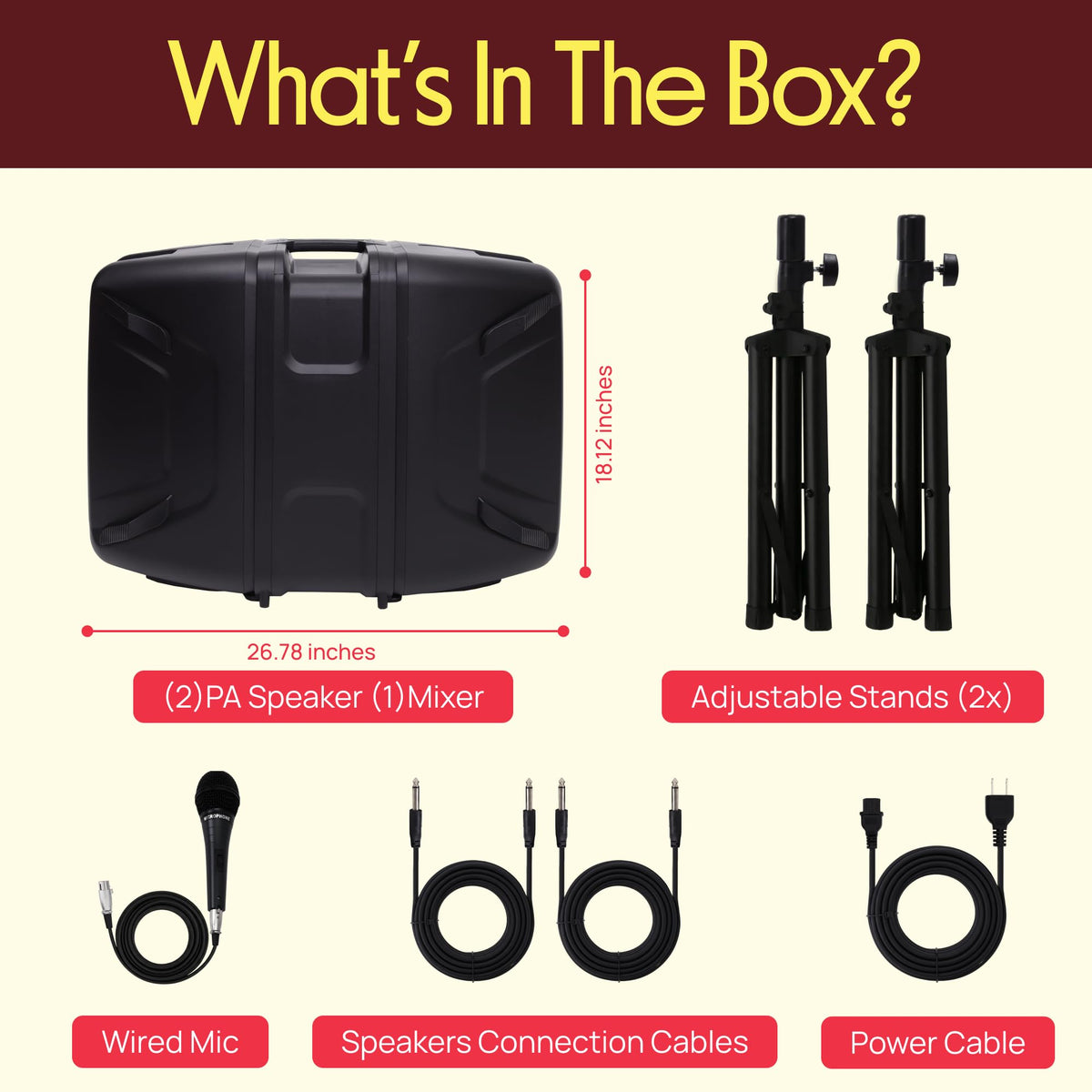300 W Portable Wireless Bluetooth PA Speaker DJ Mixer Bundle X5030