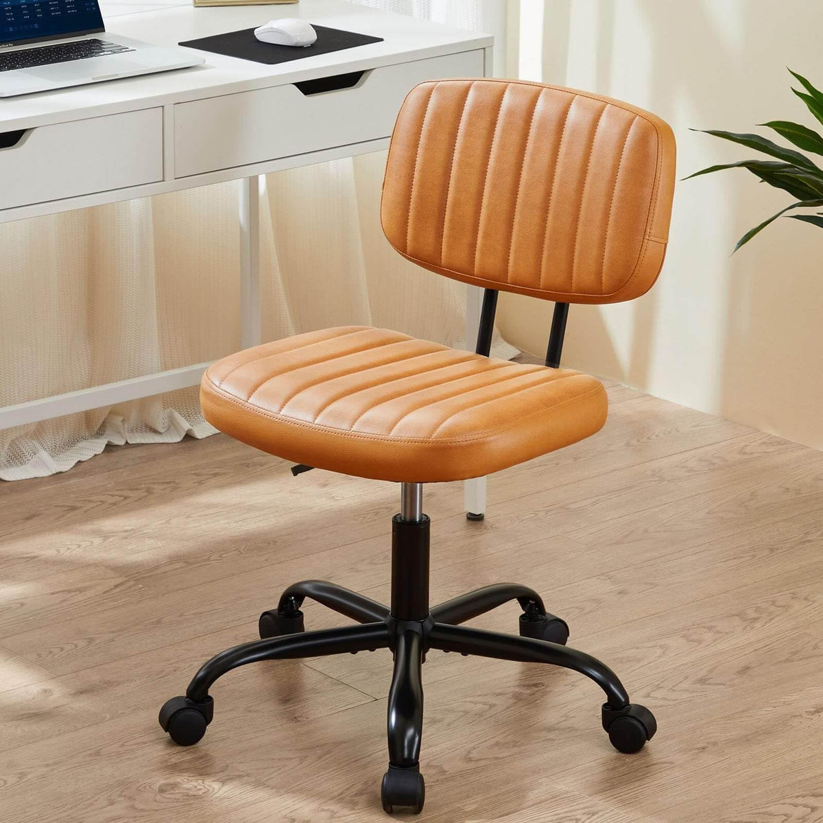 Orange Adjustable Height Swivel Rolling Office Chair Y593