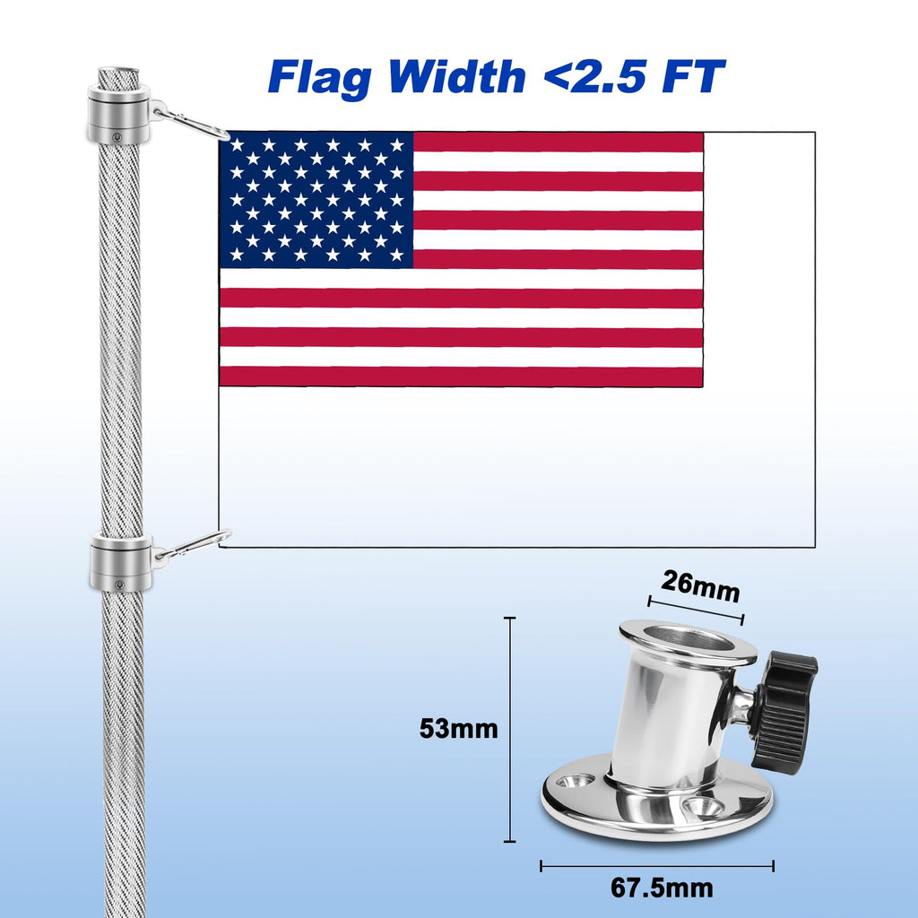 2/2.5FT Carbon Fiber Boat Flag Pole W618