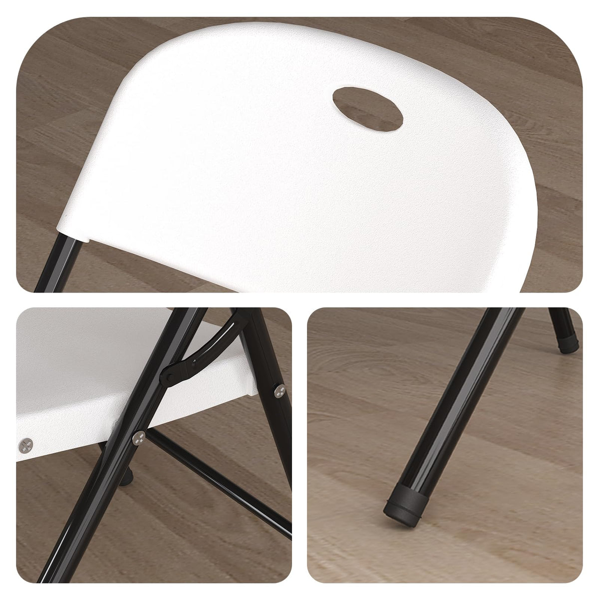 Heavy Duty Plastic Folding Chair with Reinforced Steel Frame V733