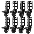 3" Heavy Duty Locking Caster Wheels, 8 PCS, 1000LB Capacity, Black E43464