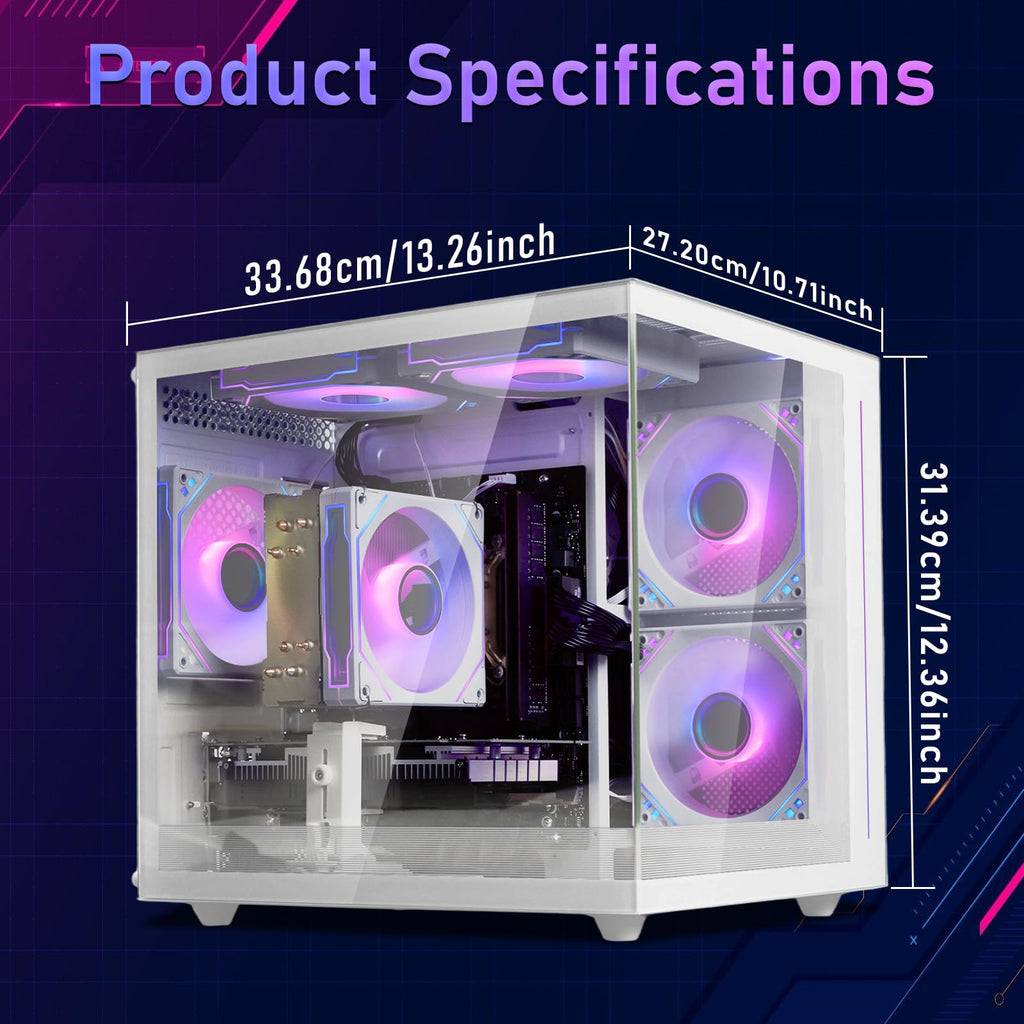White Prebuilt Gaming PC Desktop Computer W487