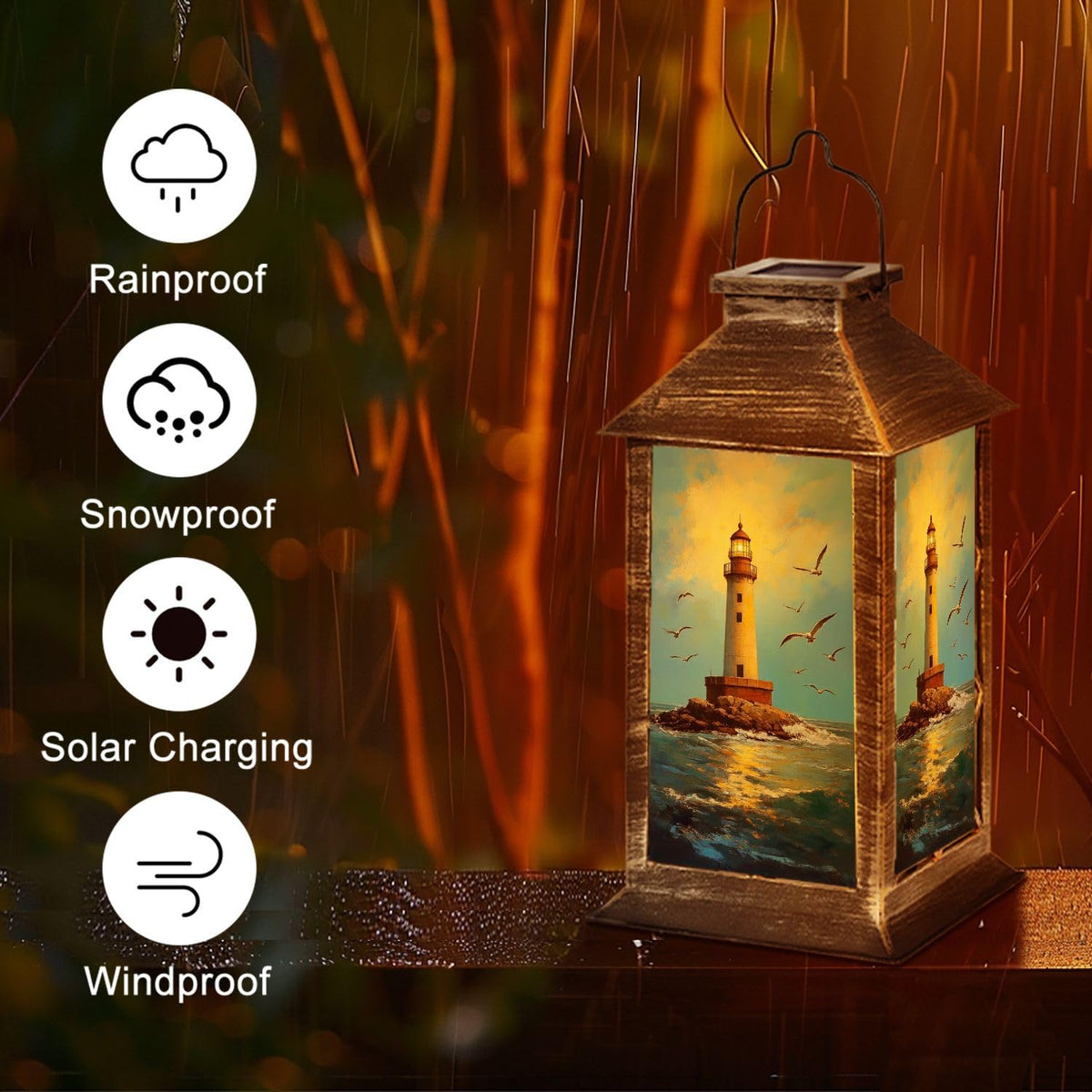 Waterproof Solar Powered Hanging Lantern G8510