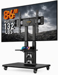 Rolling TV Stand with Pegboard for 32–86 inch TVs Z626