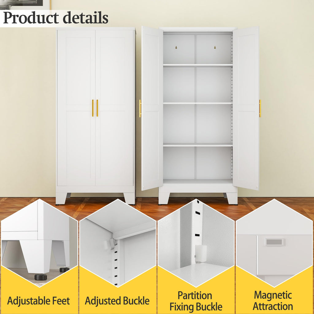 White Metal Storage Cabinet U238