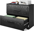 Black 2 Drawer Lateral File Cabinet with Lock Y591
