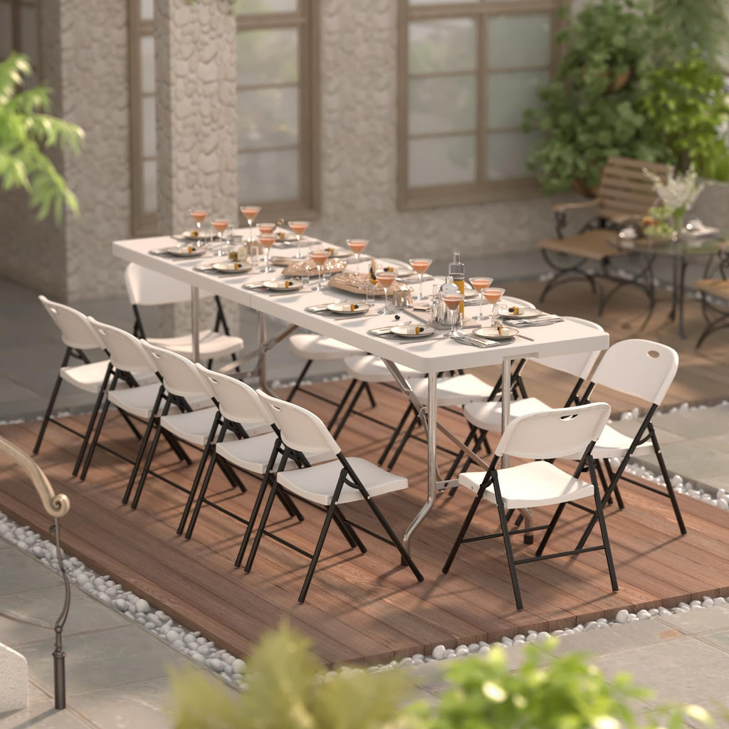 Heavy Duty Plastic Folding Chair with Reinforced Steel Frame V733