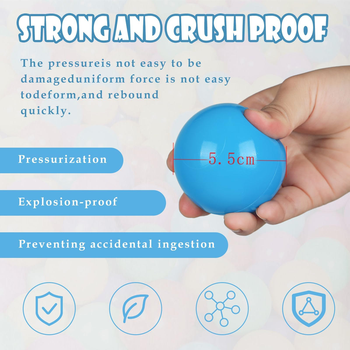 100 Pack BPA Free Colorful Plastic Balls O16885