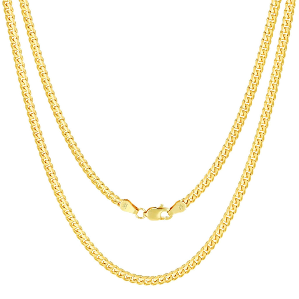 10k Yellow Gold Cuban Link Chain Necklace W600772