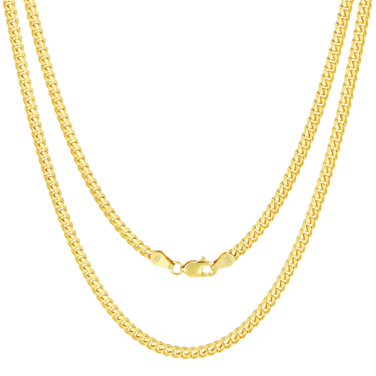 10k Yellow Gold Cuban Link Chain Necklace W600772