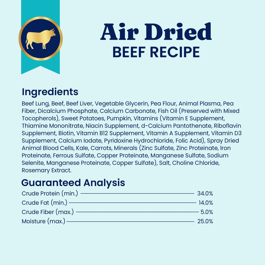 Air Dried Dog Food Topper & Treats Beef 1lb Y2787