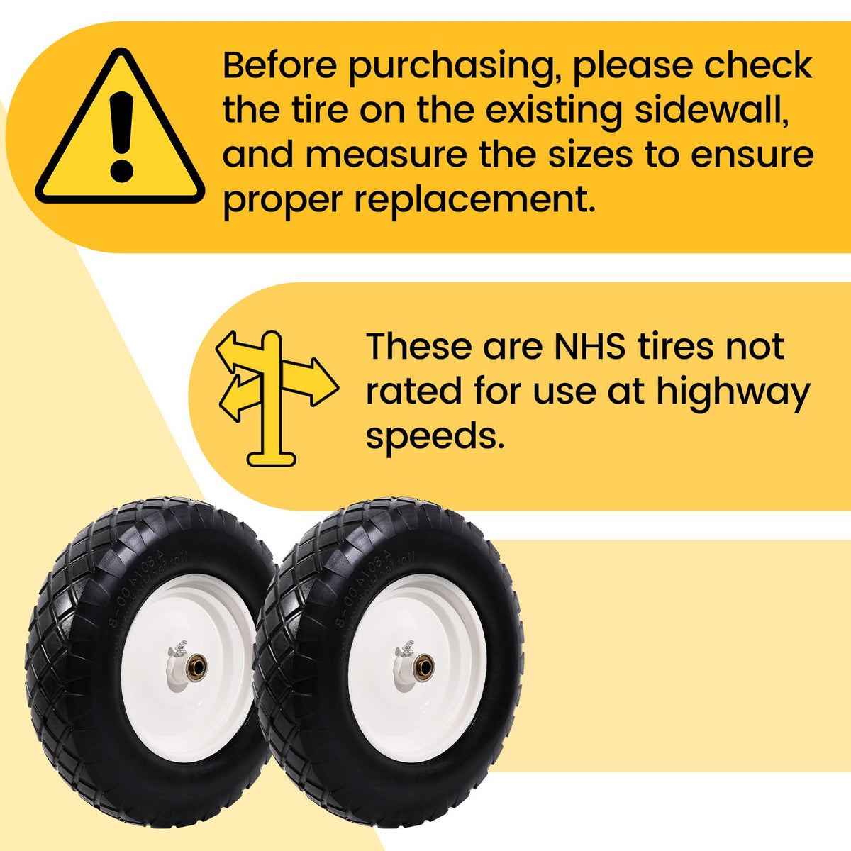4.80/4.00-8" Flat Free Wheelbarrow Tire and Wheel E56917