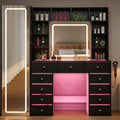 Full Length Mirror Vanity Desk with LED Mirror and 11 Drawers I4078