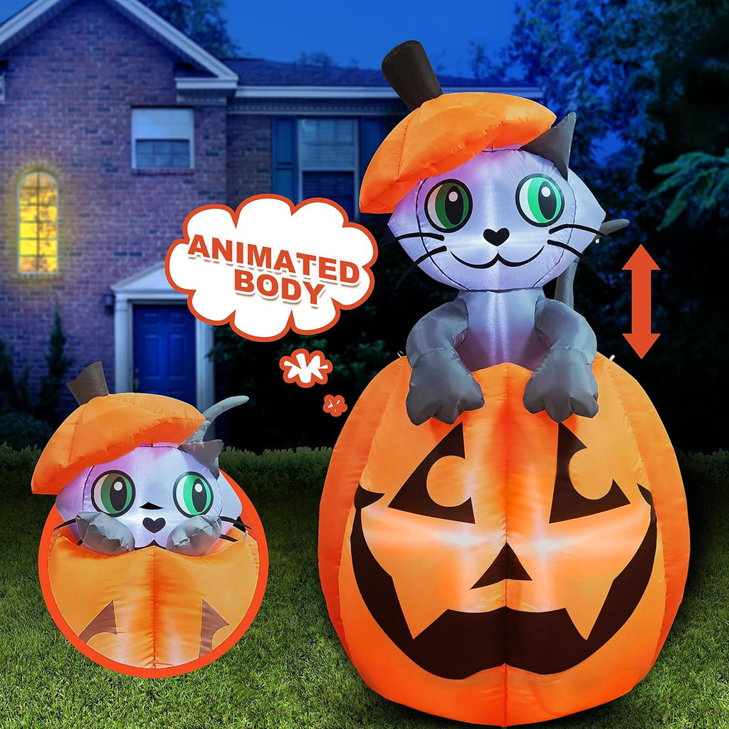 5 FT Animated Pumpkin Inflatable with LEDs O781361