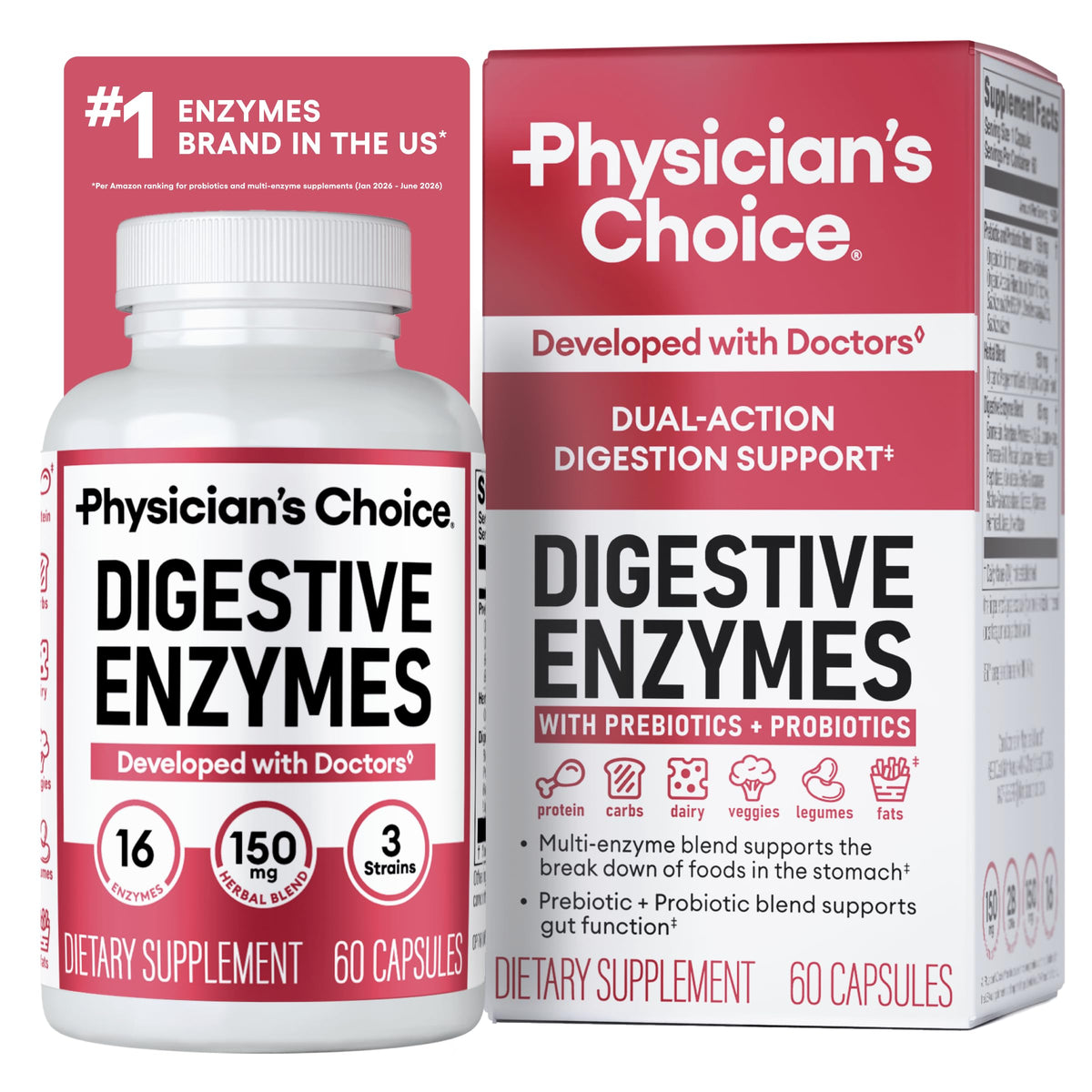 16 Enzyme Digestive Enzymes with Prebiotics & Probiotics N4267