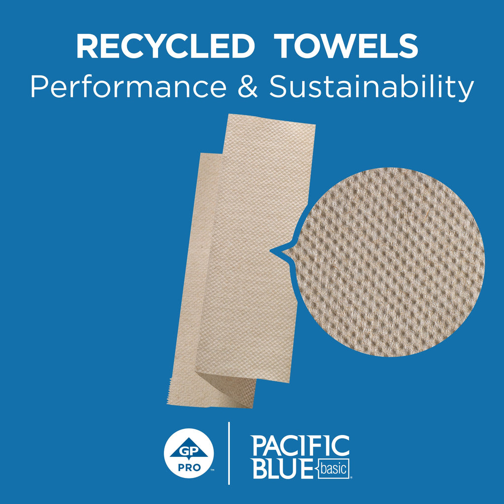 Brown 1-Ply Multifold Paper Towels, 250 Per Pack, 16 Packs H839415