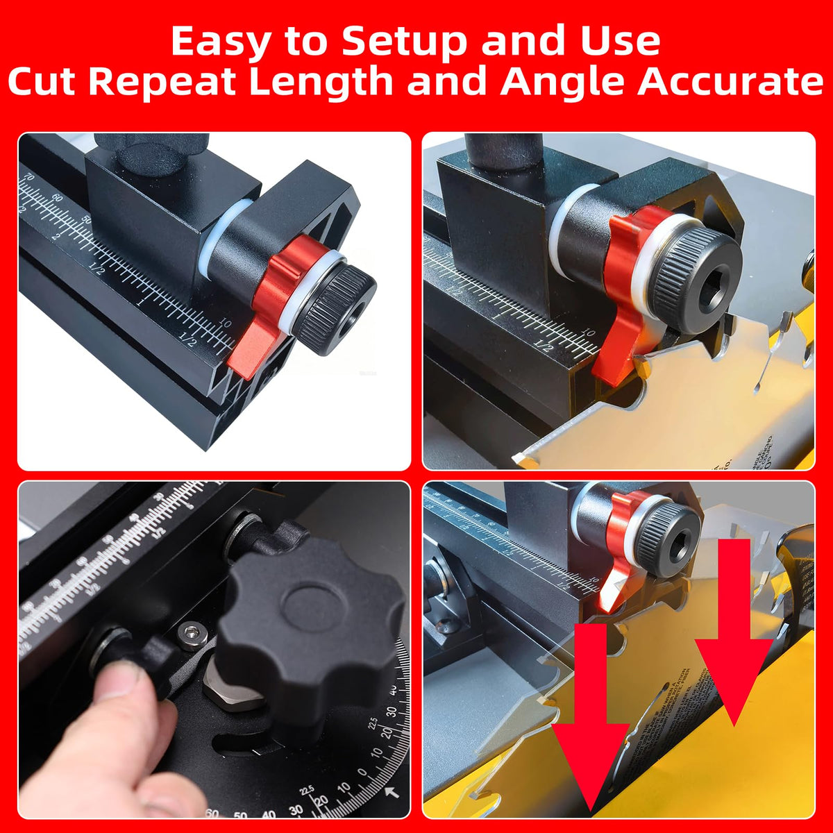 Small Table Saw Miter Gauge with Extendable Fence J69171