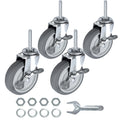3 Inch Set of 4 Heavy Duty Swivel Rubber Caster Wheels R182
