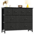 Black 8 Fabric Drawer Dresser with Wood Top D27096