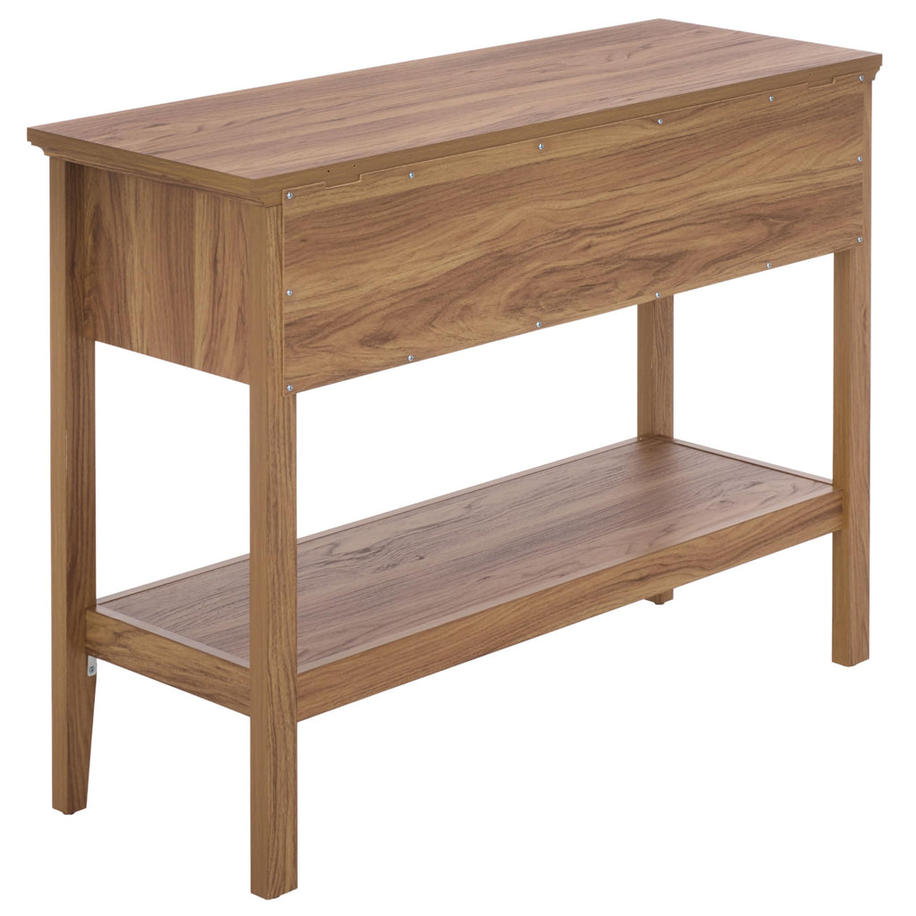 Oak 2-Drawer Console Table with Shelf Storage I21153