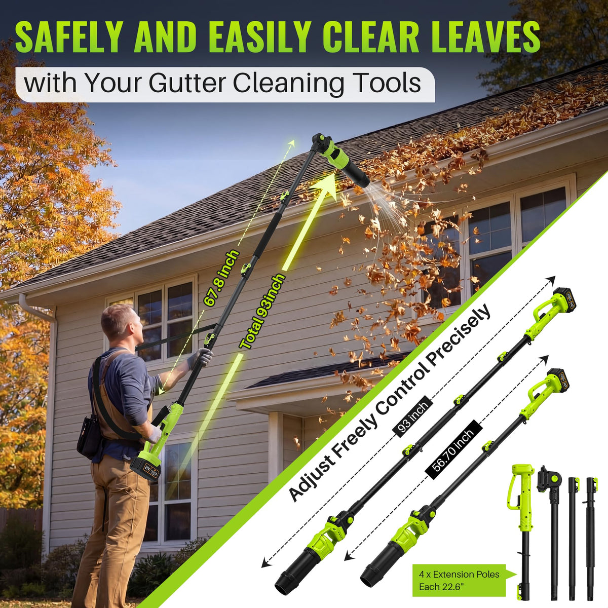 Cordless Leaf Blower with 2 Batteries 21V, 580CFM/180MPH Y111690
