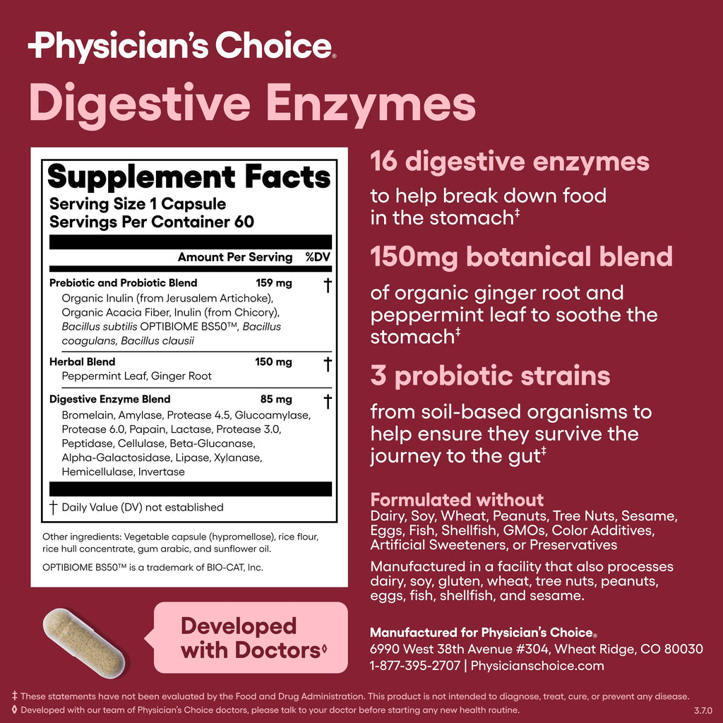 16 Enzyme Digestive Enzymes with Prebiotics & Probiotics N4267