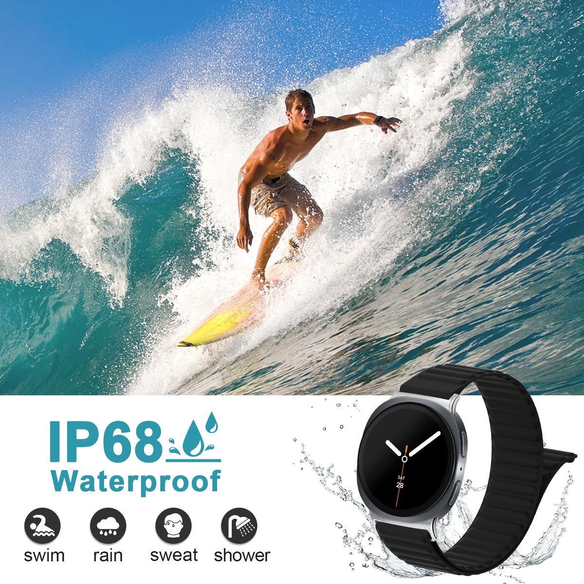 Magnetic Silicone Sport Band 40mm 44mm 46mm V5830