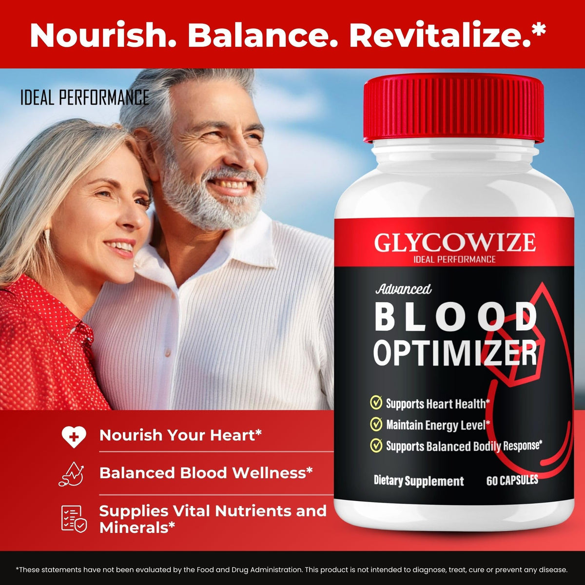 90 Capsules Blood Optimizer Supplement Pills (3 Pack) Q8087