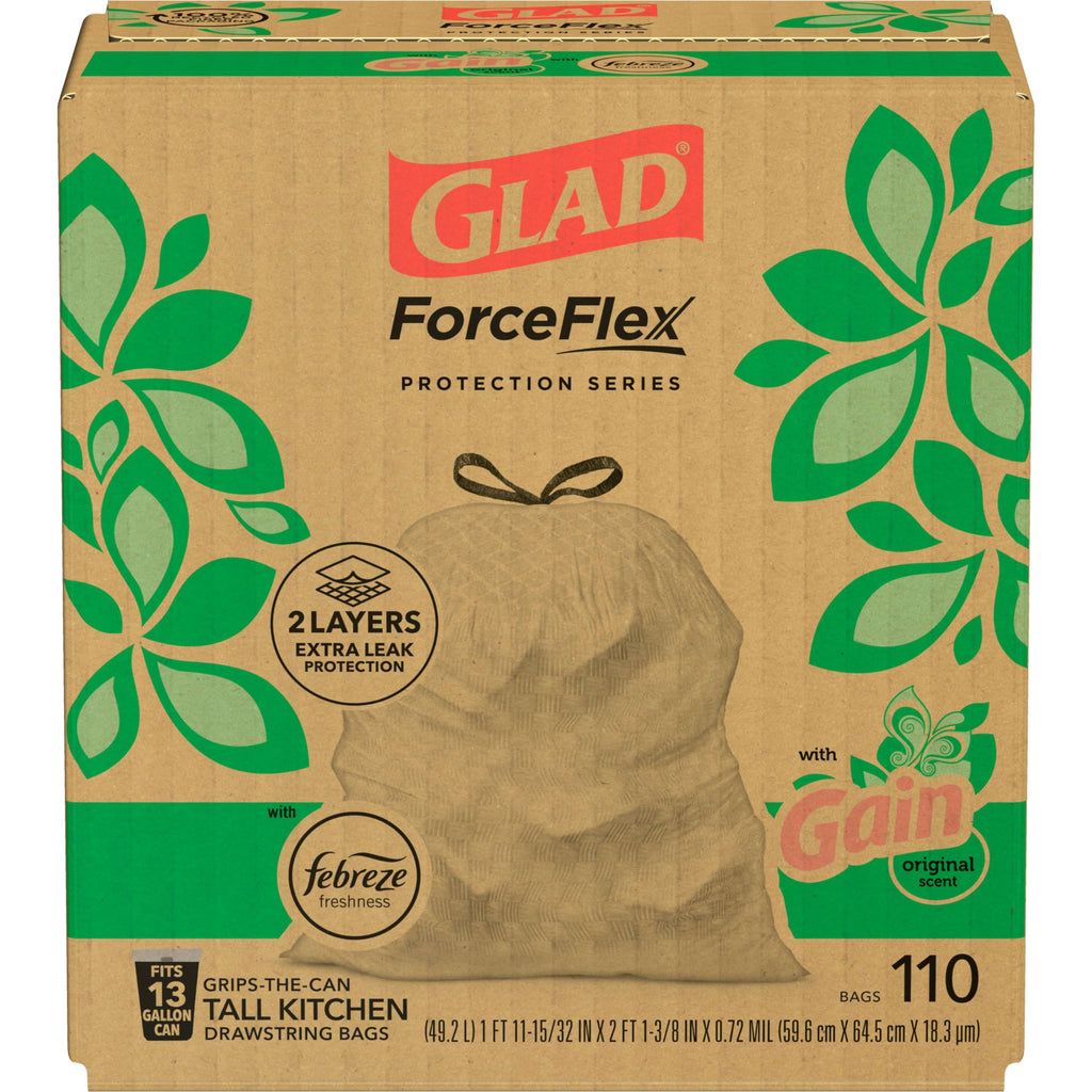 13 Gal Tall Trash Bags, 110 Ct V7816