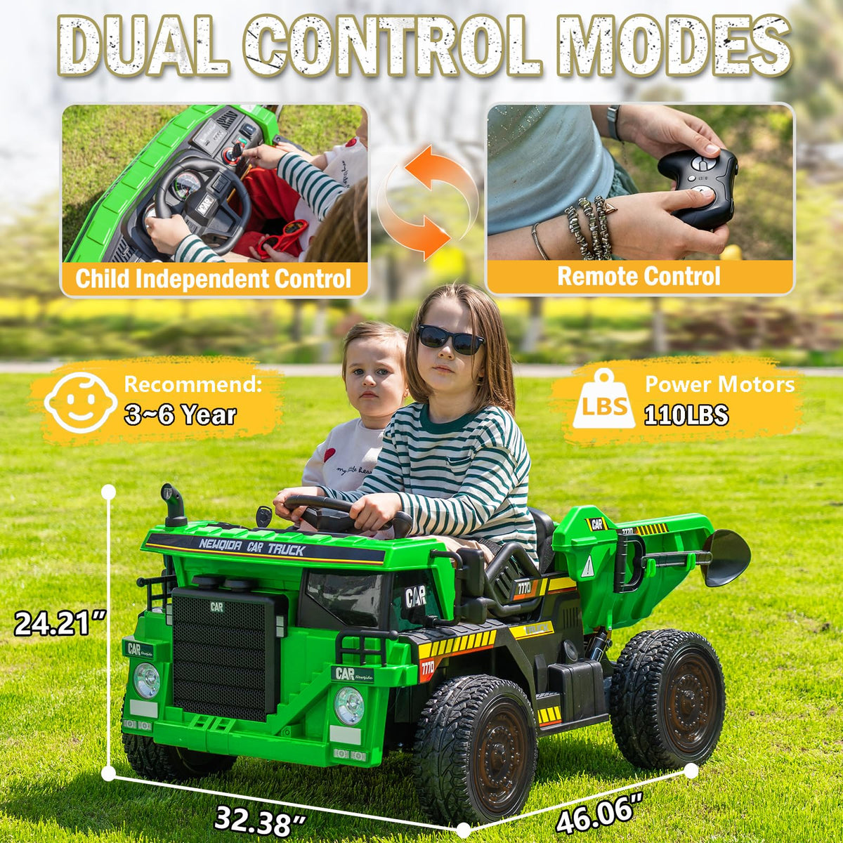 24V 2 Seater Ride on Dump Truck I45392