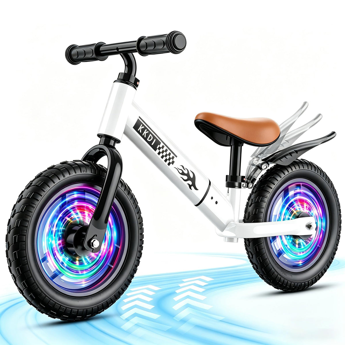 Adjustable Toddler Balance Bike with Fender and LED Tires L120906