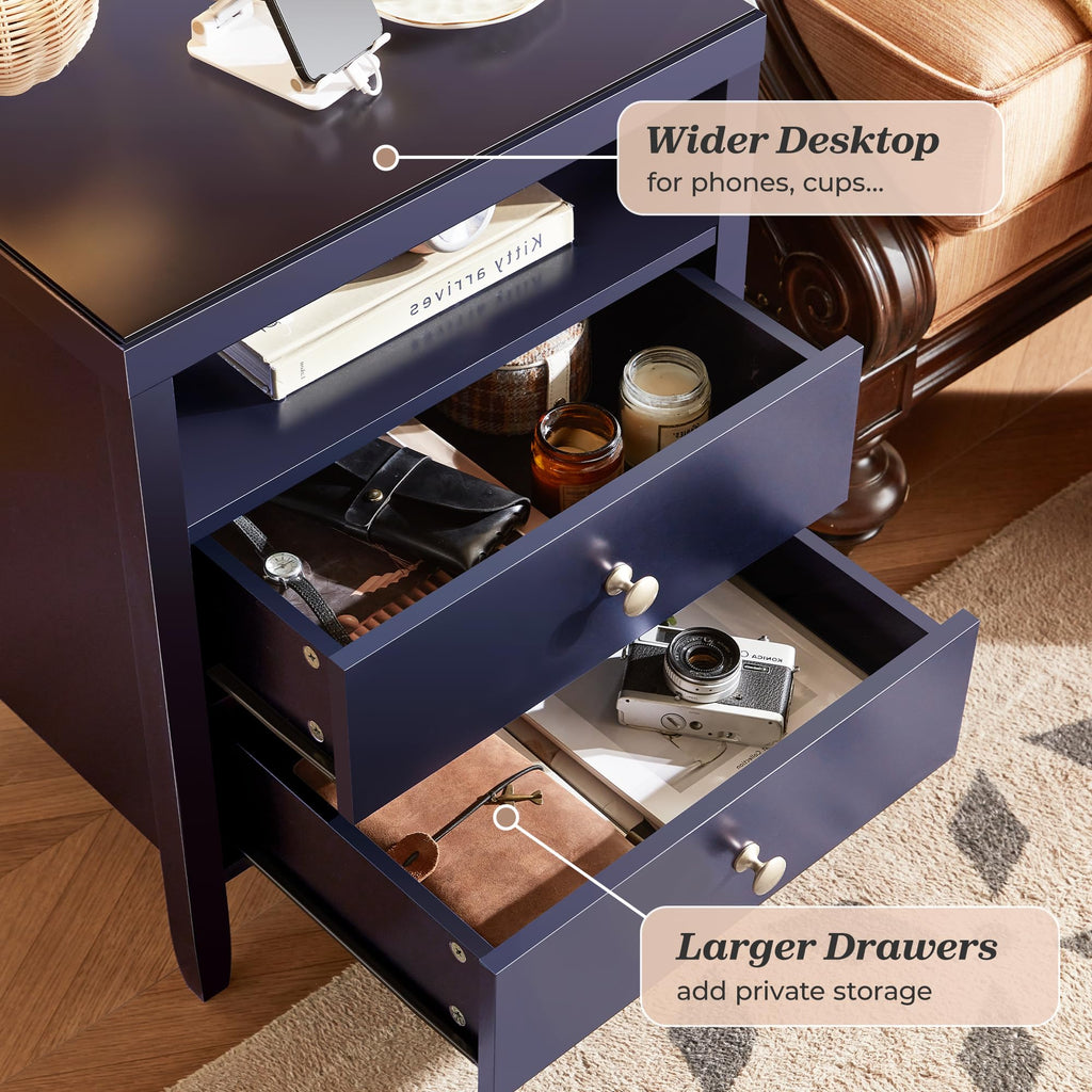 Blue Nightstand Set of 2 W9327