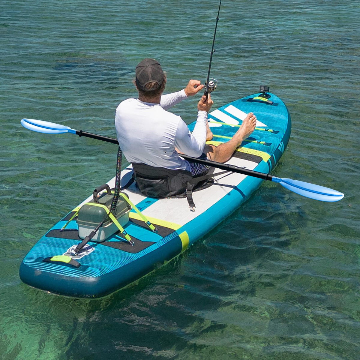 Adjustable Lightweight Floating Kayak Paddle with Safety Rope Y929