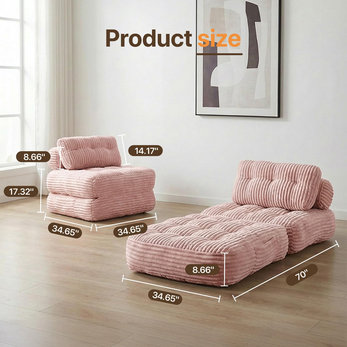 Pink Folding Sofa Bed B931854