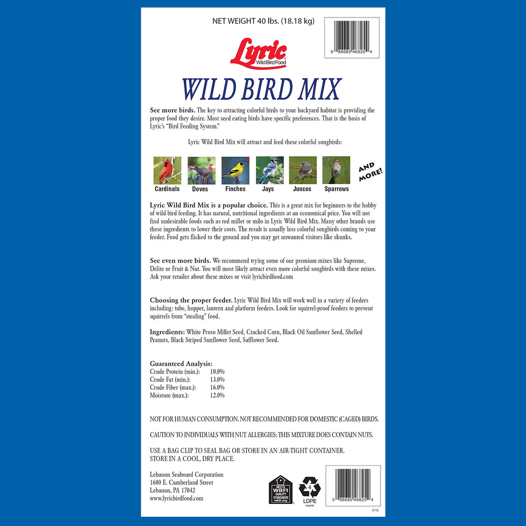 Wild Bird Seed with Nuts and Sunflower Seeds, 20 lb. and 40 lb. Bags E22592