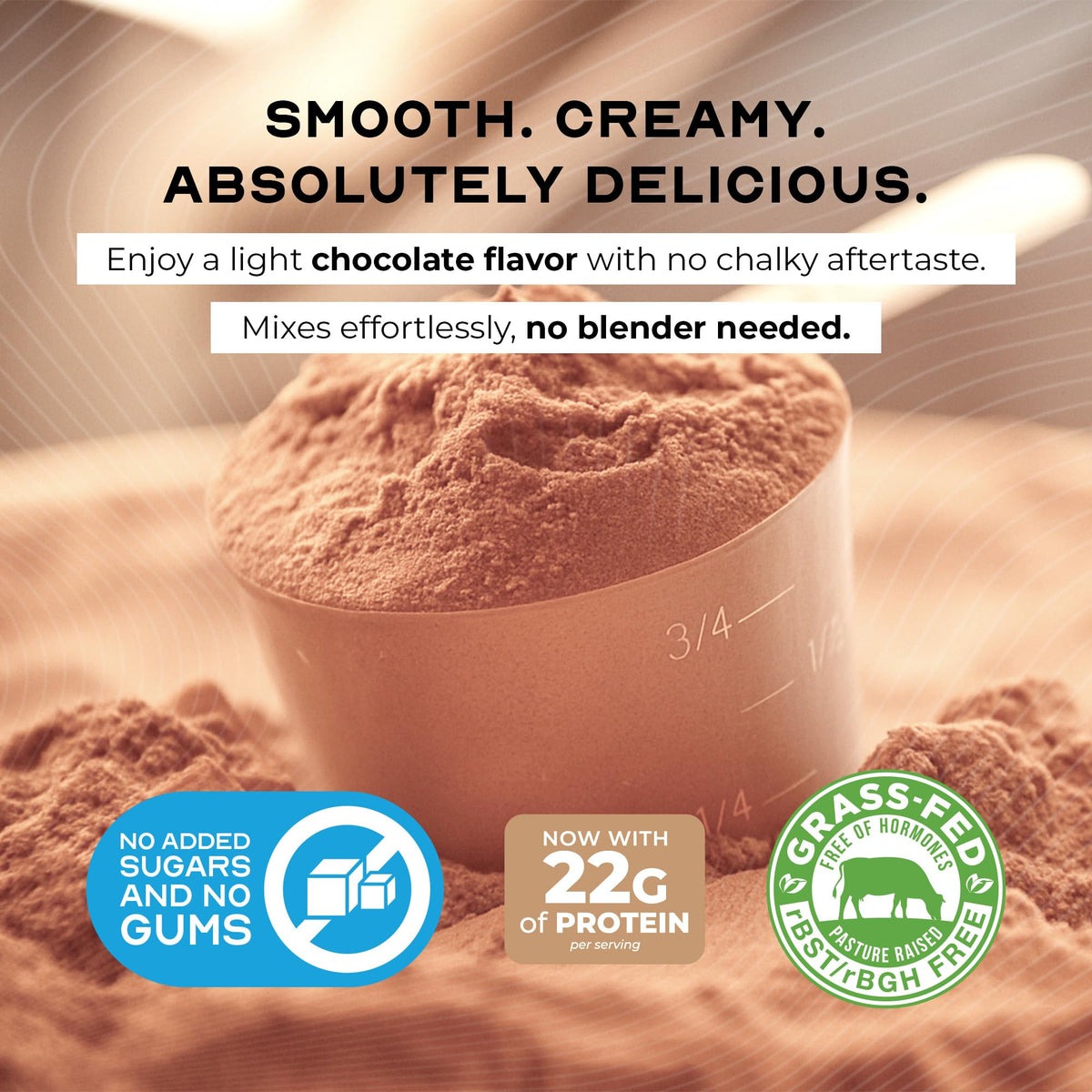 Grass-Fed Whey Protein Concentrate Powder, Chocolate (5lb) B164