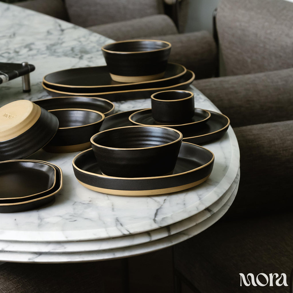 Ceramic Pasta Plate Wide Bowls Set of 4 L240083