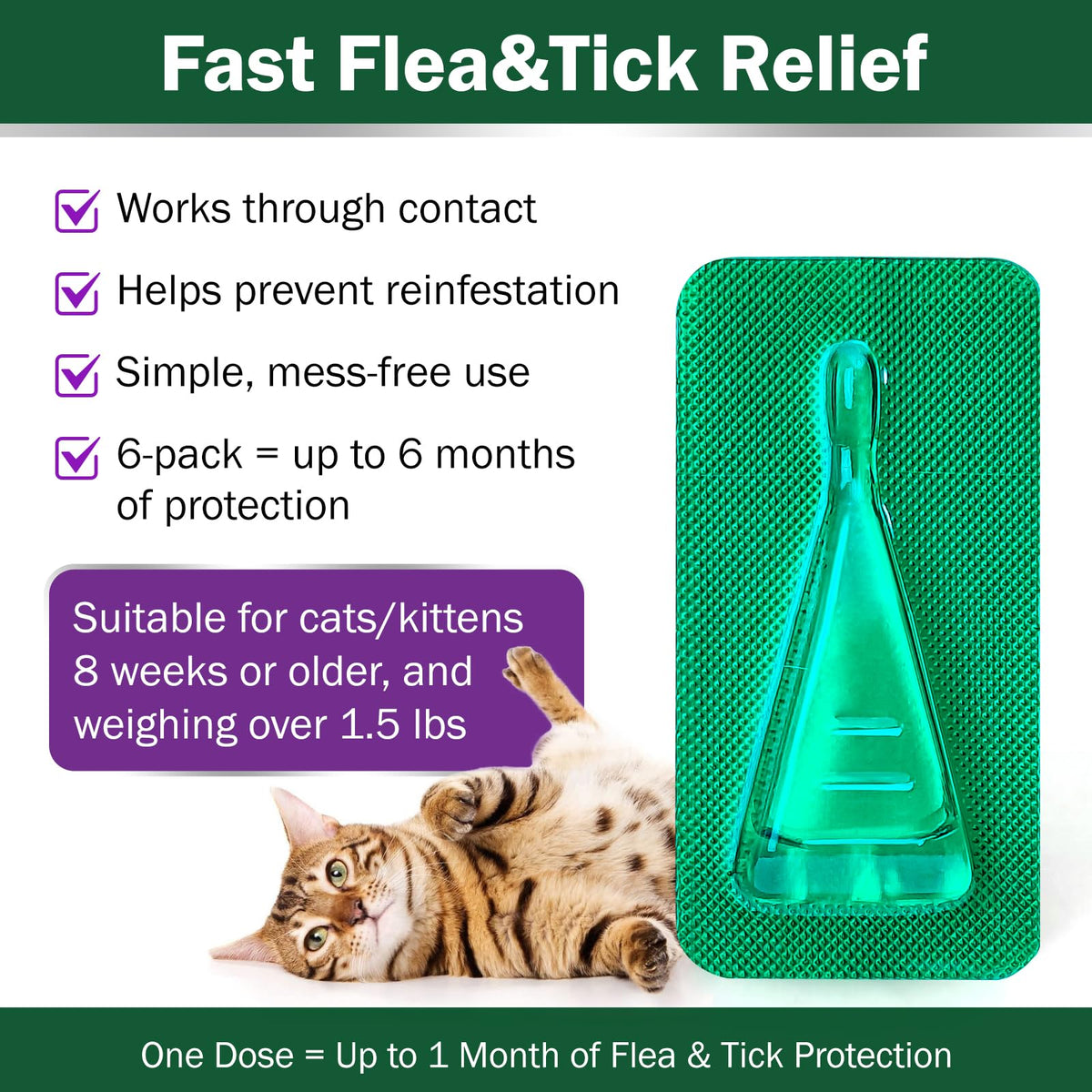 Cat Flea and Tick Prevention 6-Month Supply L6781