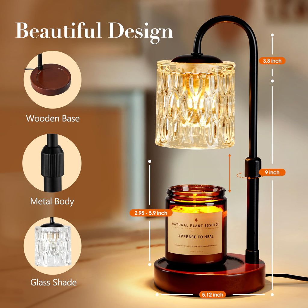Dimmable Height Adjustable Candle Warmer Lamp with Timer W1525