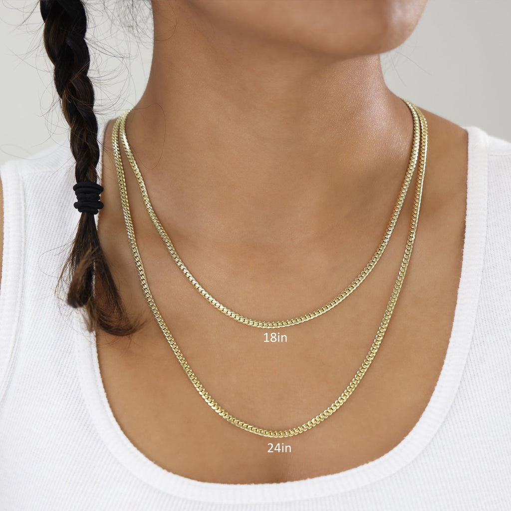 10k Yellow Gold Cuban Link Chain Necklace W600772