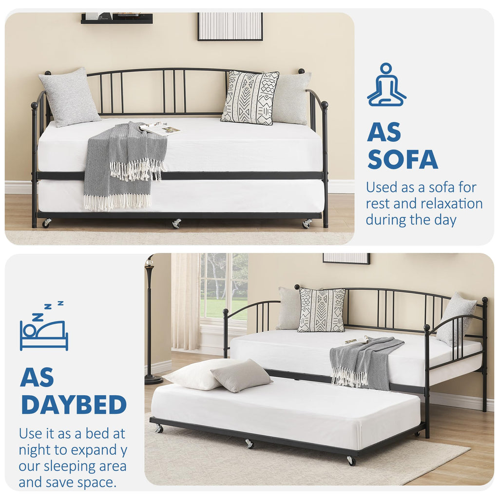 Twin Metal Daybed with Trundle B72183