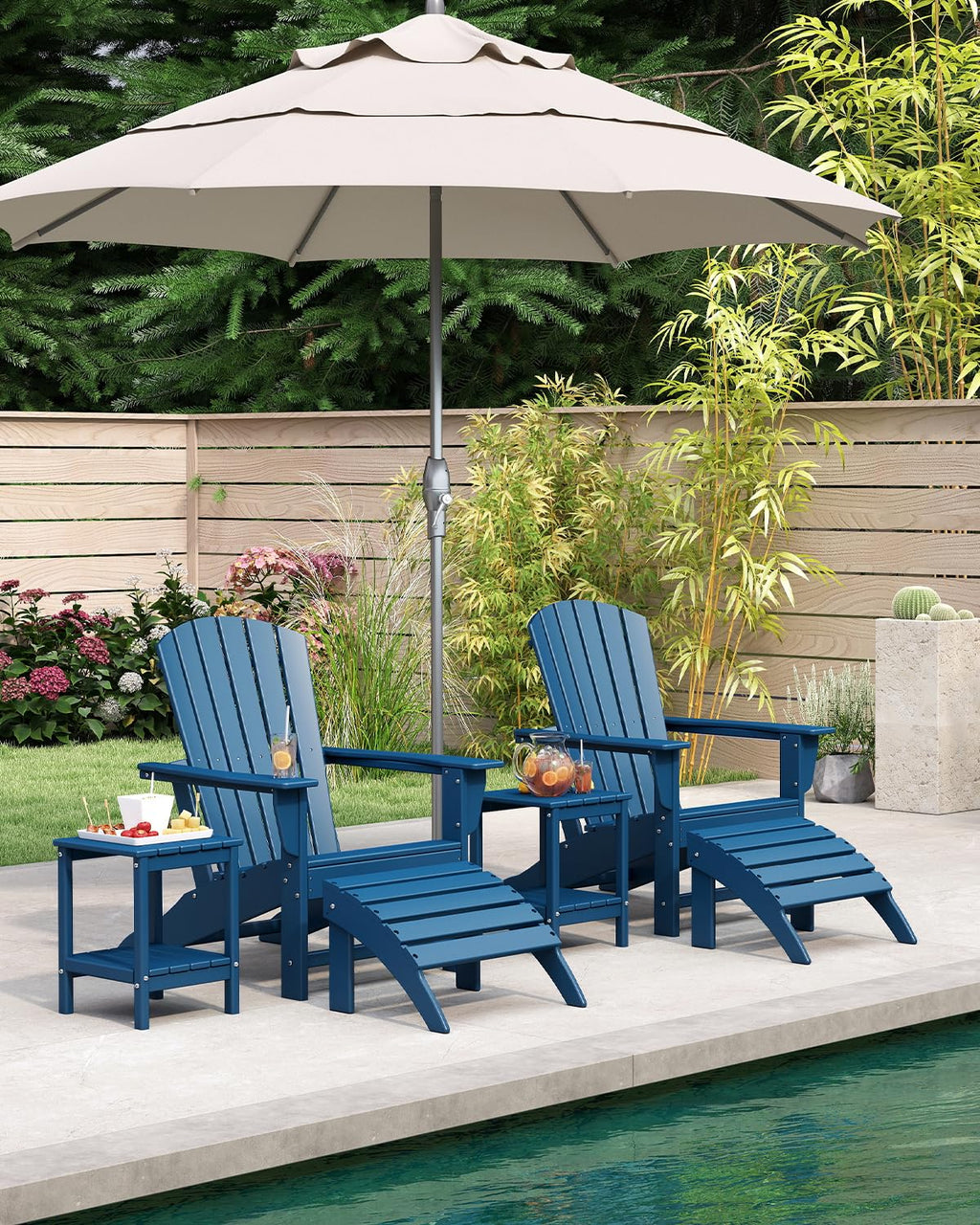 Oversized Adirondack Chairs Set of 2 Blue T328