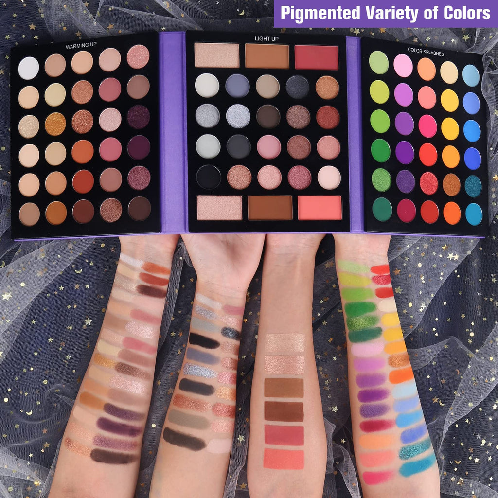 86 Colors Matte Shimmer Eyeshadow Palette with 15 Pcs Brushes D670